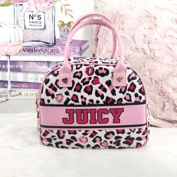 {Juicy Couture} Pink Leopard Print {Cooler} Bag Set - Picture 1 of 10
